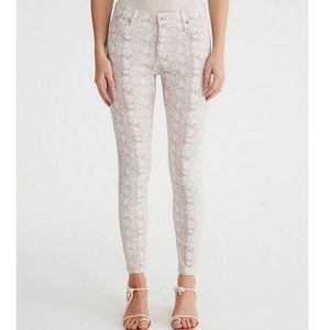 AG Prima Ankle Jeans in Python Ivory Dust denim stretchy cropped size 28 NWOT